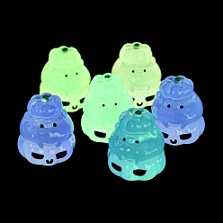 (52) Непрозрачная лаванда Хэллоуин светящаяся смола тыква свинья украшение дисплея, микроландшафтные украшения, светится в темноте, разноцветные, 27x26x29 мм