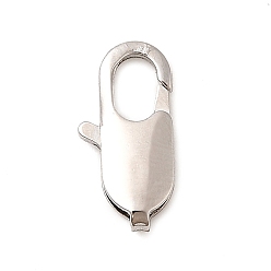 Платинированный Латунные застежки, долговечный, без никеля , овальные, Реальная платина, 17x8x3 мм, отверстие : 1.6 мм