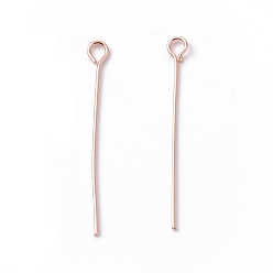 Розовое Золото Латунный штифт, без кадмия и без свинца, розовое золото , 25~25.5x2.7x0.5 мм, 24 датчик, отверстие : 1.6 мм