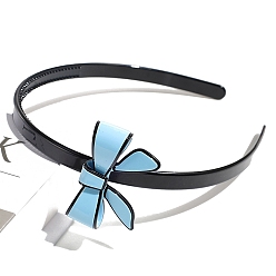 Светло-Голубой Резинки для волос из смолы, аксессуары для волос для женщин и девочек, бантом, Небесно-голубой, 125x55 мм