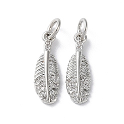 Платина Стойки обшивки латунь кубического циркония подвески, без свинца и без кадмия, перо, платина, 17x5.5x2 мм