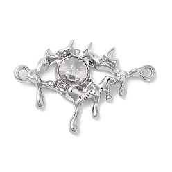 Платина Сплава кристалла горный хрусталь подвески, Очарование глаз со слезами, платина, 30x21x4 мм, отверстие : 1.6 мм