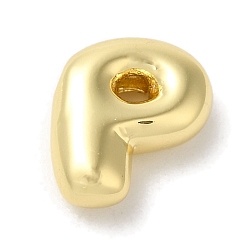 Letter P Brass Pendants, Long-Lasting Plated, Real 18K Gold Plated, Letter P, 10x9x3.5mm, Hole: 1.4mm
