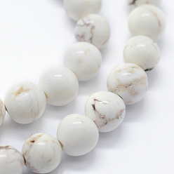 Magnesite Natural Magnesite Beads Strands, Round, 12mm, Hole: 1.2mm, about 32pcs/strand,  14.76 inch(37.5cm)