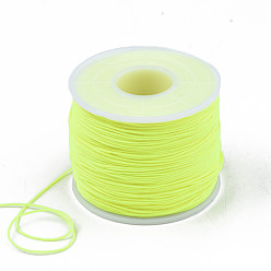Green Yellow Polyester Cords, Green Yellow, 0.5~0.6mm, about 131.23~142.16 yards(120~130m)/roll