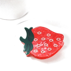 Клубника Заколки для волос из пвх, фрукты, аксессуары для волос для женщин и девочек, клубника, 49x51 мм