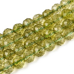 Цвет Оливы К 9 нити стеклянных бусин, имитация драгоценных камней, круглые, граненые, оливковый, 5.5~6.5 мм, отверстие : 0.8 мм, около 67 шт / нитка, 14.96 дюйм (38 см)