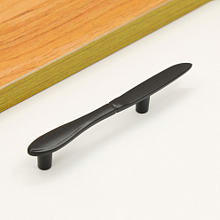 Electrophoresis Black Дверные ручки шкафа из цинкового сплава, кухонный ящик тянет ручки шкафа, форма ножа, электрофорез черный, 127x14x19 мм