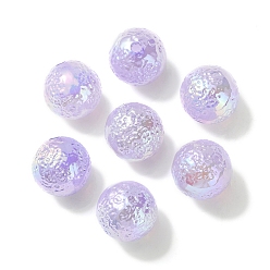Фиолетовый УФ-покрытие радужное радужное имитация желе акриловые бусины, круглые, фиолетовые, 16x16x16 мм, отверстие : 3 мм