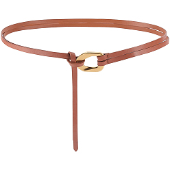 Brun Saddle 1Ceintures à nœud en cuir de vachette pour femmes, avec boucles en alliage, or, selle marron, 1325x5x3mm