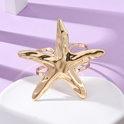 Морская звезда Браслеты-манжеты из сплава и железа для женщин, золотые, морская звезда, внутренний диаметр: 2-1/8 дюйм (5.45 см)