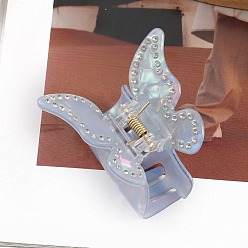 Светлый Стально-синий Заколки для волос из пвх, со стразами, аксессуары для волос для женщин и девочек, Buterfly, светло-стальной синий, 47x55x43 мм