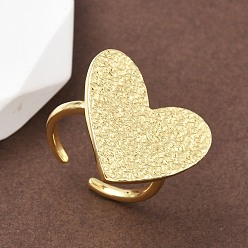 Настоящее золото 18K Латунные манжеты в форме сердца для женщин, без кадмия и без свинца, стойки покрытие, реальный 18 k позолоченный, 20.5x23 мм, внутренний диаметр: 17.6 мм