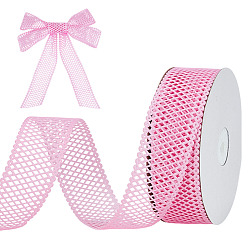 Бледно-Розовый Полиэфирные полые сетки ленты, аксессуары для одежды, розовый жемчуг, 1-1/2 дюйм (38 мм), около 20.00 ярдов (18.29 м) / рулон