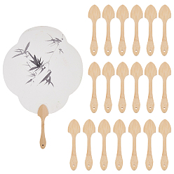 Античный Белый 20шт. бамбуковая короткая ручка для веера, старинный белый, 121x29.5x6.5 мм, отверстие : 4 мм