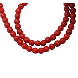 Red Synthetic Howlite Bead, Dyed Red, Round, Red, 4.5mm, Hole: 1mm, about 91pcs/strand, 16 inch
