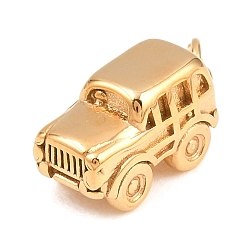 Golden 304 Stainless Steel Pendants, Car Charms, PVD Vacuum Plating, Golden, 17x8.5x9mm, Hole: 4.5mm