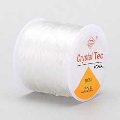 White Round Crystal Elastic Stretch Thread, for Bracelets Gemstone Jewelry Making Beading Craft, White, 1mm, about 30.6 yards(28m)/roll