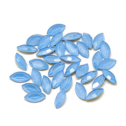 Сапфир Сделай сам указал назад k 9 стеклянные кабошоны со стразами, случайное цветное покрытие, стиль мокко, граненые, лошадиный глаз , сапфир, 8x4x3 мм