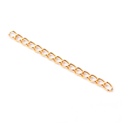 Golden Ion Plating(IP) 304 Stainless Steel Chain Extenders, Golden, 25x3mm
