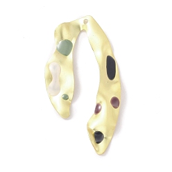 Golden Brass Enamel Pendants, for Earring Accesssories, Nuggets
Electroplate, Golden, 49x25x3.5mm, Hole: 1.6mm