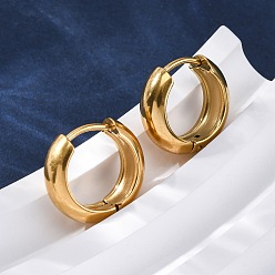 Золотой 316 серьги-кольца из хирургической нержавеющей стали для женщин, ионное покрытие (ip), золотые, 15x5 мм