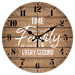 Слово Настенные часы с принтом из мдф, для дома гостиная спальня украшение, плоско-круглые, слово, 300 мм