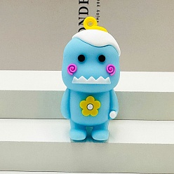 Светло-Голубой Пластиковые подвески из пвх, динозавр прелести, Небесно-голубой, 55x26 мм