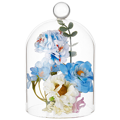 Clear Round Arch Glass Dome Cover, Decorative Display Case, Cloche Bell Jar, Clear, 99x154mm, Inner Diameter: 94mm