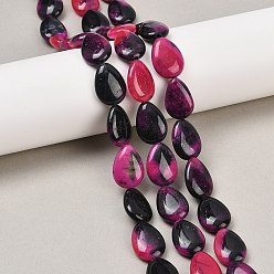 Черный Двухцветные нити бусин из натурального белого нефрита, окрашенные, квартира слеза, чёрные, 18x13x5~6 мм, отверстие : 1.2 мм, около 20~22 шт / нитка, 15.35''~15.55'' (39~39.5 см)