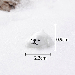 Белый Украшение дисплея смолы, белый медведь, белые, 22x9 мм