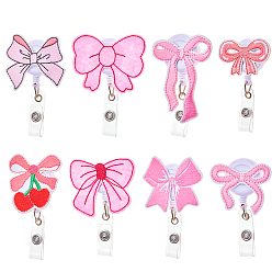 (52) Непрозрачная лаванда 8 шт. 8 стили полиэстеровый бант и пластиковая катушка для значков, выдвижной держатель для бейджа, с металлическим зажимом, разноцветные, 54~125 мм, 1 шт / стиль