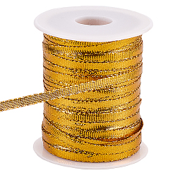 Золотистый Блестящая нейлоновая лента, для плетения дредов, Подарочная упаковка, украшение подвесное, золотые, 1/4 дюйм (5 мм)