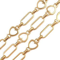 Настоящее золото 18K 304 цепи с сердцевиной и овальными звеньями из нержавеющей стали, несварные, реальный 18 k позолоченный, 16x6.5x11 мм