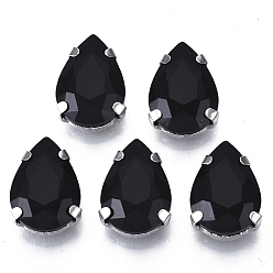 Реактивный Самолет Шить на горный хрусталь, стекло горный хрусталь, многожильных ссылки, с настройками из нержавеющей стали, аксессуары для одежды, граненые, слеза, струя, 14x10x5.5 мм, отверстие : 1.2 мм