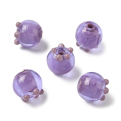 Средний Фиолетовый Ручной работы Lampwork неровный бисер, черника, средне фиолетовый, 12x12 мм, отверстие : 3 мм