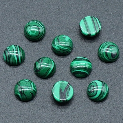 Малахит Синтетические малахитовые кабошоны, полукруглый, 10x5 мм
