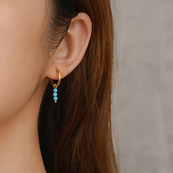 Золотой Круглые серьги-кольца с кисточками из нержавеющей стали, золотые, 14.08x4x14.3 мм