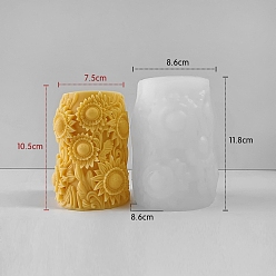 Белый Колонна с цветком силиконовые формы для свечей своими руками, пищевой силикон для изготовления свечей, белые, 86x118 мм