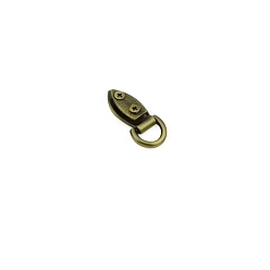 Bronze Antique Alliage coudre sur les fermoirs de sac à main, boucle de bouche de sac à bouton-pression, bronze antique, 3.5x1.5 cm, Diamètre intérieur: 1.1 cm