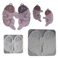 Серый Силиконовые формы, формы для украшения, формы для литья гипсовой смолы, выдра, серые, 75x45 мм