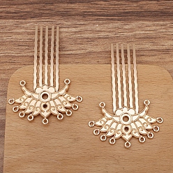 Light Gold Древний стиль ханфу сплав заколки для волос из кожи аллигатора для женщин, цветок, золотой свет, 61x38 мм