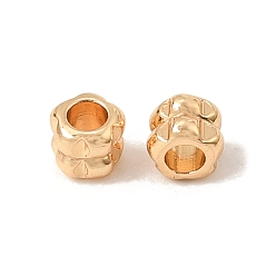 Настоящее золото 18K Латунные бусины, колонна в форме цветка, реальный 18 k позолоченный, 3.5x3 мм, отверстие : 1.8 мм