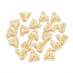 Золотой Коннекторы тибетского стиля, без кадмия, без никеля и без свинца, золотые, 14.5x13x2.5 мм, отверстие : 2 мм