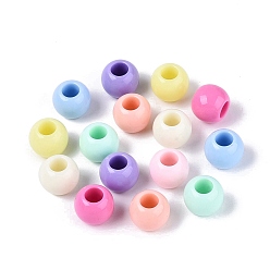 (52) Непрозрачная лаванда Непрозрачные пластиковые европейские бусы, бусины с большим отверстием, рондель, разноцветные, 11.5x9.5 мм, отверстие : 5.2 мм, Около 710 шт / 500 г