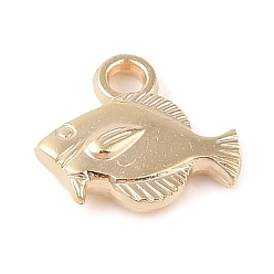 Золотой Пластмассовые подвески ccb, рыба, золотые, 16.5x18.5x4.5 мм, отверстие : 3 мм