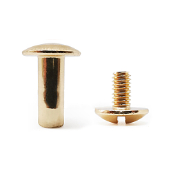 Золотой Латунная заклепка, с железными винтами, для кошелька сумочка обувь кожаный ремень для одежды, золотые, 15x11 мм, 10.5x11 мм