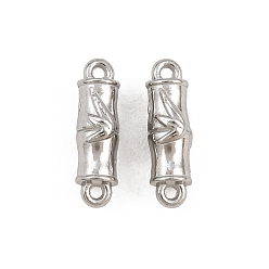 Stainless Steel Color 304 Stainless Steel Connector Charms, Bamboo Links, Stainless Steel Color, 11.5x3.5mm, Hole: 0.8mm