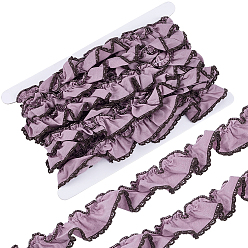 Purple 6M Cotton Ruffle Trim, for Clothes Accessories, Purple, 1-1/8 inch(30mm)
