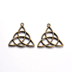 Античная Бронза Сплавочные подвески тибетского стиля, Троицкий узел / трикетра, ирландцы, без кадмия, без никеля и без свинца, античная бронза, 30x29x2 мм, Отверстие : 2 мм , около 408 шт / 1000 г